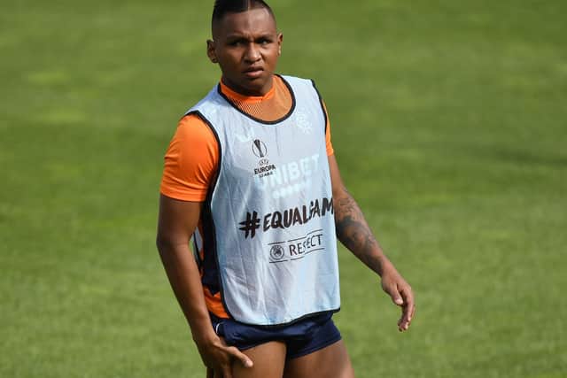 Rangers' Alfredo Morelos during a training session in Leverkusen. Picture: Martin Meissner/AP