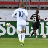 Bayer Leverkusen's Moussa Diaby scores against Rangers.  Picture: Martin Meissner/Getty Images