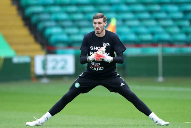 Celtic’s £4.5m goalkeeper, Vasilis Barkas, is set to make his debut at Rugby Park after sitting out last Saturday’s opening fixture. Picture: SNS.