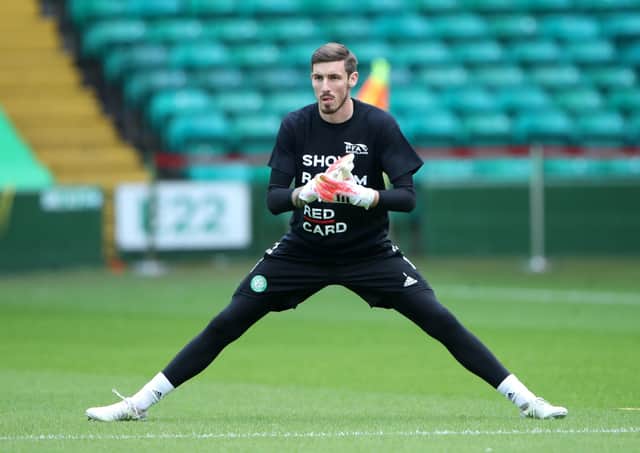 Celtic’s £4.5m goalkeeper, Vasilis Barkas, is set to make his debut at Rugby Park after sitting out last Saturday’s opening fixture. Picture: SNS.