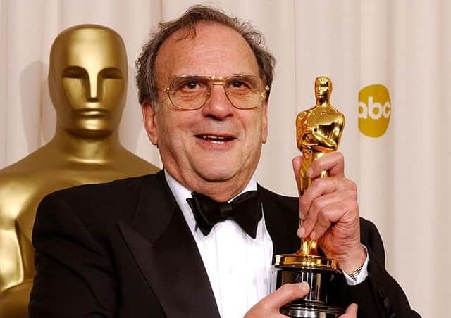 Ronald Harwood with his Academy Award for The Pianist at the 2003 Oscars (Photo by Frank Micelotta/Getty Images)