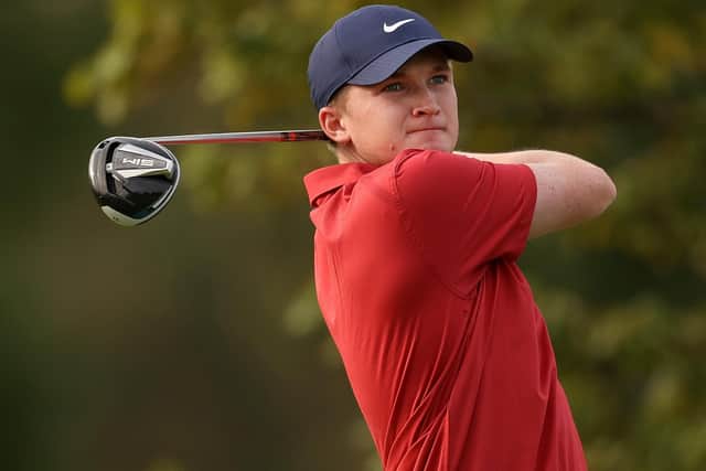 Sandy Scott of Scotland plays his shot from the second tee during the first round of the US Open at Winged Foot. Picture: Gregory Shamus/Getty