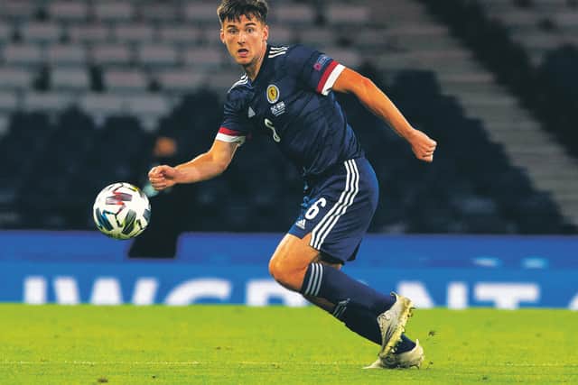 Kieran Tierney in action during the UEFA Nations League match between Scotland and Israel at Hampden Park, on September 04, 2020. (Photo by Alan Harvey / SNS Group)