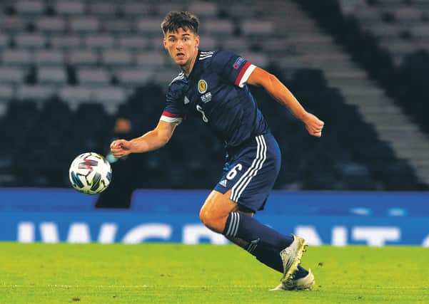 Kieran Tierney in action during the UEFA Nations League match between Scotland and Israel at Hampden Park, on September 04, 2020. (Photo by Alan Harvey / SNS Group)