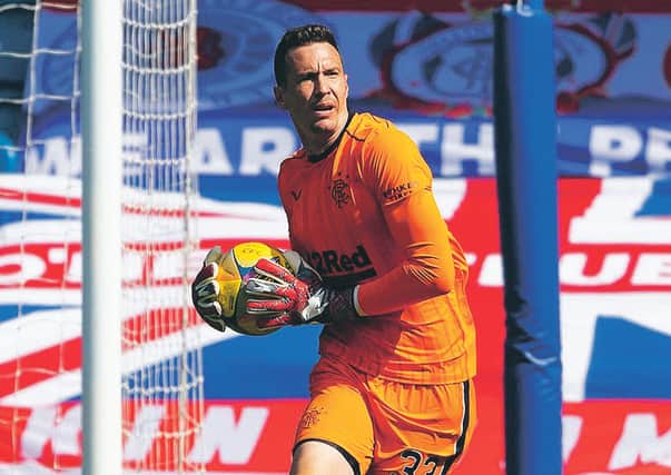 Rangers goalkeeper Jon McLaughlin has been stepping in for the injured Allan McGregor. Picture: Craig Foy/SNS Group