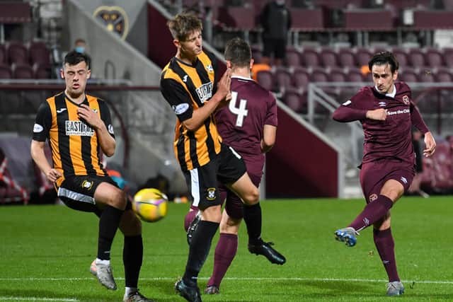 Hearts' Jamie Walker makes it 3-0 during the pre-season friendly against East Fife at Tynecastle. Picture: Craig Foy/SNS