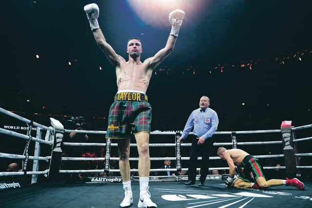 Josh Taylor after his win over Ivan Baranchyk of Russia. The fight took place in Glasgow. Picture: Mark Runnacles/Getty Images