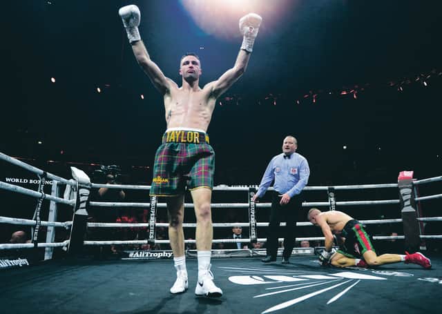 Josh Taylor after his win over Ivan Baranchyk of Russia. The fight took place in Glasgow. Picture: Mark Runnacles/Getty Images