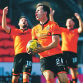 Not this time: Lawrence Shankland shows his frustration but the Dundee United striker was on target against St Mirren. Picture: Craig Foy/SNS