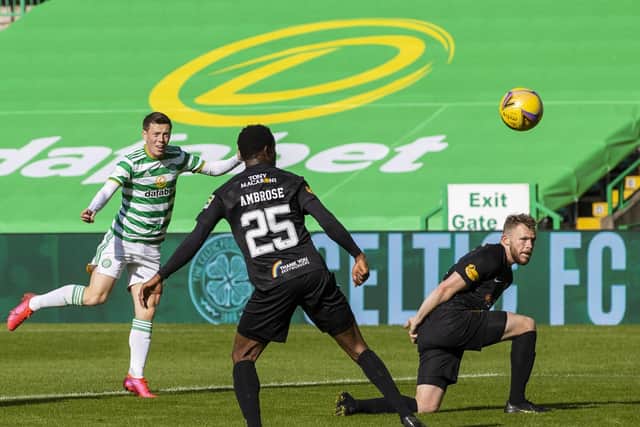 Callum McGregor blasts home the equaliser with a long-range effort. Picture: SNS.