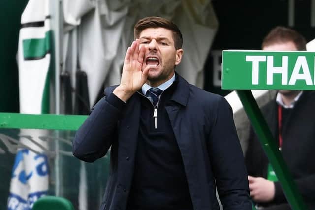 Rangers manager Steven Gerrard appeared to remonstrate with Ryan Porteous at full-time. Picture: SNS.