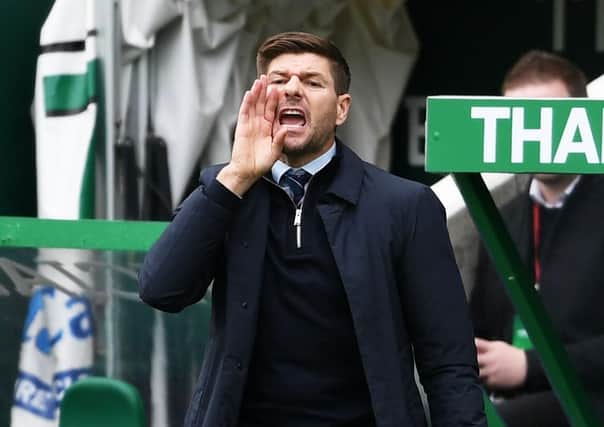 Rangers manager Steven Gerrard appeared to remonstrate with Ryan Porteous at full-time. Picture: SNS.