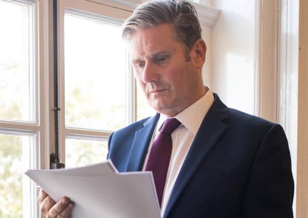 Labour leader Sir Keir Starmer prepares his conference speech in his office in Parliament