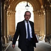 Chancellor of the Duchy of Lancaster, Michael Gove, returns to Downing Street after the weekly Cabinet meeting. Picture: Leon Neal/Getty Images