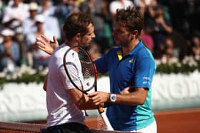 Andy Murray, left, congratulates Stan Wawrinka on his victory in the 2017 French Open semi-final. Picture: Julian Finney/Getty