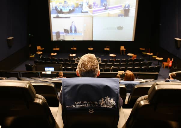 The first remote jury centre at the Odeon in Fort Kinnaird, Edinburgh