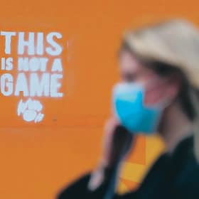 A slogan on a billboard in Glasgow sums up the gravity of the situation we face. Picture: Andrew Milligan/PA