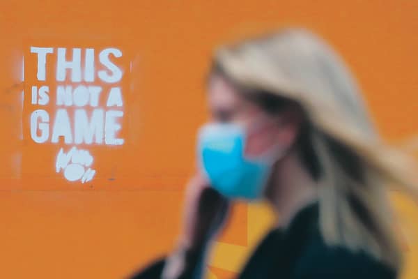 A slogan on a billboard in Glasgow sums up the gravity of the situation we face. Picture: Andrew Milligan/PA