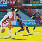 Dundee United striker Lawrence Shankland fires home from close range after only four minutes for his second goal of the season. Photograph: Bill Murray/SNS