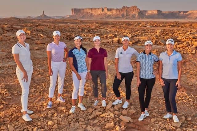 Recent Swiss Open winner Amy Boulden, third right, was among the LET players to visit Saudi Arabia earlier in the year and is now looking forward to returning for the double-header in November