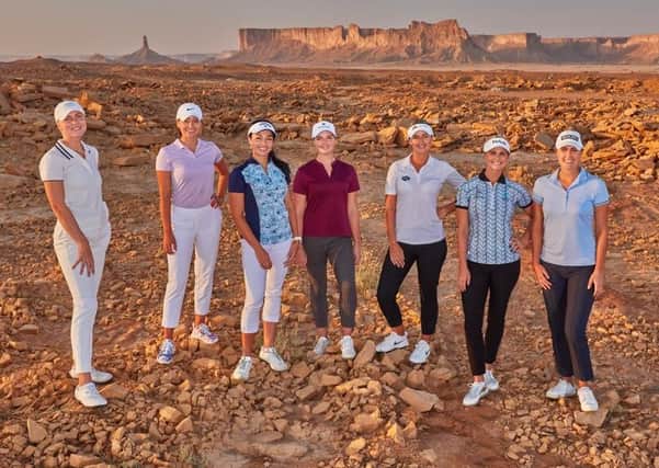 Recent Swiss Open winner Amy Boulden, third right, was among the LET players to visit Saudi Arabia earlier in the year and is now looking forward to returning for the double-header in November