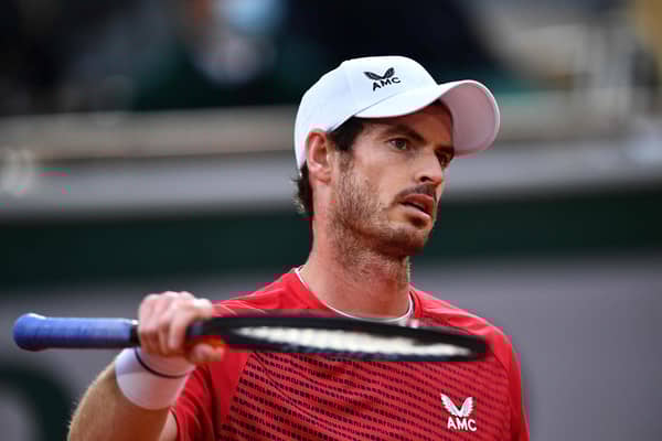 Britain's Andy Murray reacts during his first round defeat by Switzerland's Stan Wawrinka at the French Open in Paris. Picture: Anne-Christine Poujoulat/AFP via Getty Images
