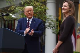 Donald Trump announces his US Supreme Court nominee, Judge Amy Coney Barrett, in the Rose Garden of the White House (Picture: Olivier Douliery/AFP via Getty Images)