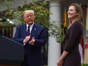 Donald Trump announces his US Supreme Court nominee, Judge Amy Coney Barrett, in the Rose Garden of the White House (Picture: Olivier Douliery/AFP via Getty Images)