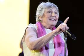 LOS ANGELES, CA - OCTOBER 01:  Recording artist Helen Reddy performs onstage during the MPTF 95th anniversary celebration with "Hollywood's Night Under The Stars" at MPTF Wasserman Campus on October 1, 2016 in Los Angeles, California.  (Photo by Alberto E. Rodriguez/Getty Images for MPTF)