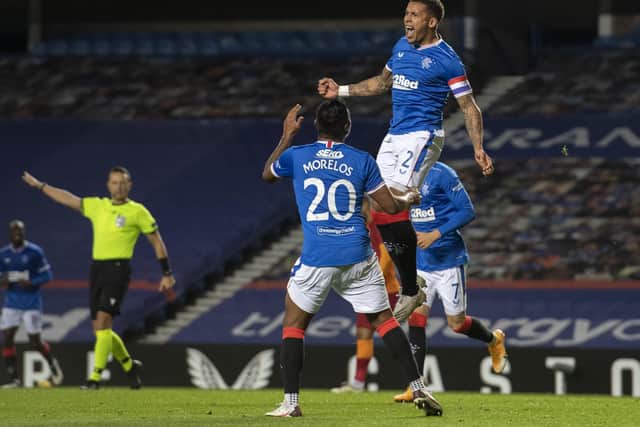 James Tavernier celebrates making it 2-0 against Galatasaray. Picture: Alan Harvey / SNS