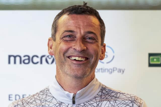 Hibs manager Jack Ross was in good spirits as he spoke to the media ahead of the Premiership clash with St Mirren. Picture: Mark Scates/SNS