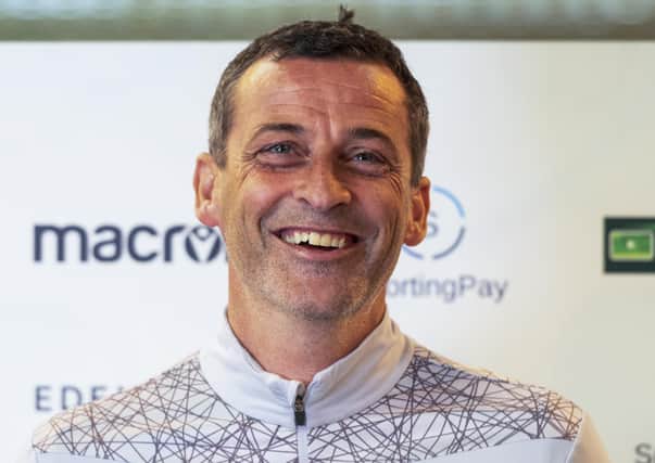 Hibs manager Jack Ross was in good spirits as he spoke to the media ahead of the Premiership clash with St Mirren. Picture: Mark Scates/SNS
