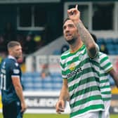 Shane Duffy celebrates his debut goal for Celtic. (Photo by Craig Foy / SNS Group)