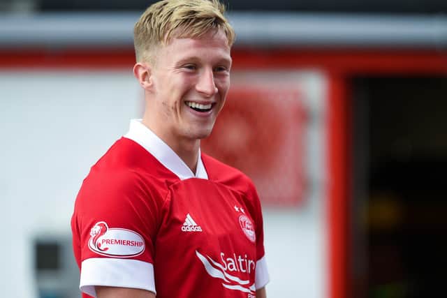 Ross McCrorie is all smiles after scoring the only goal against Killie. Picture: Ross MacDonald/SNS Group