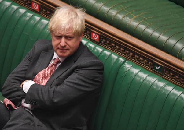 Boris Johnson in the House during last night's debate