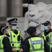 Police officers in Glasgow earlier this year