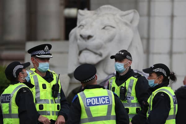 Police officers in Glasgow earlier this year