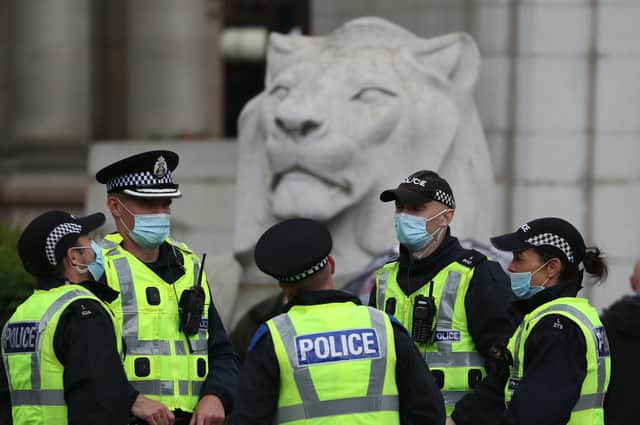 Police officers in Glasgow earlier this year