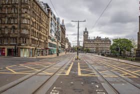An empty Princes Street pictured during lockdown. Picture: TSPL