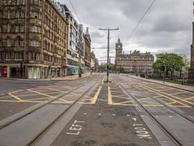 An empty Princes Street pictured during lockdown. Picture: TSPL