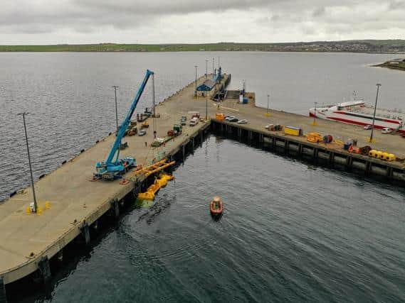 Mocean Energy Blue X at Hatston Pier. Picture: Colin Keldie, courtesy of EMEC