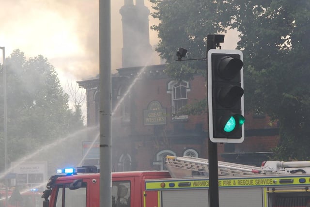 The Great Western pub fire. Photo by Geoff Ousbey
