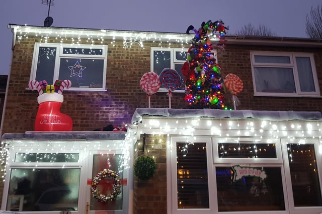 Gemma and Dan Cox from Durrington have created a Grinch-themed Christmas display