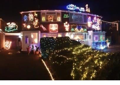 Seven houses in Highdown Drive, Littlehampton are lit up
