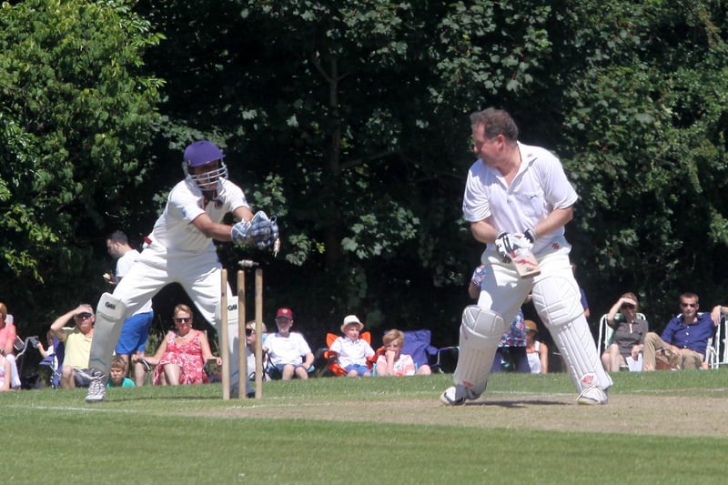 Piers Morgan lures some top cricket names and other famous faces to his annual match at Newick - this is Morgan getting out / Pictures: Ron Hill