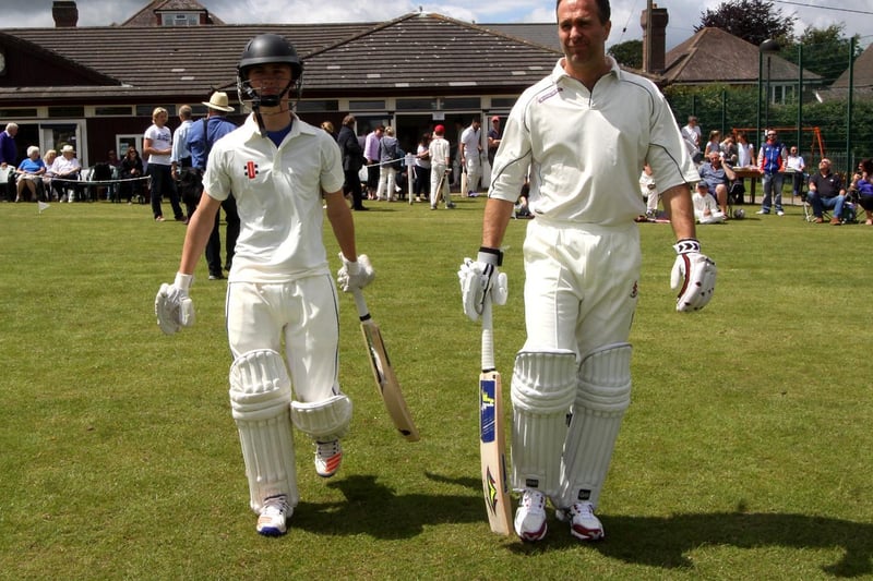 Piers Morgan lures some top cricket names and other famous faces to his annual match at Newick - this is Stanley Morgan and Michael Vaughan / Pictures: Ron Hill