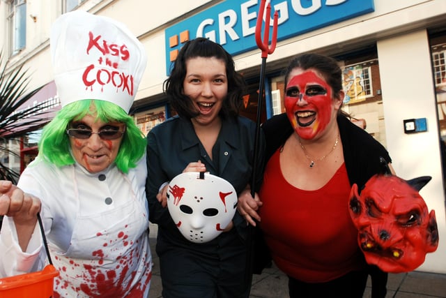 Ghoulish goings-on at Greggs in London Road, Bognor Regis, in October 2010, raising money for Children in Need. Picture: Bill Shimmin C101804-1