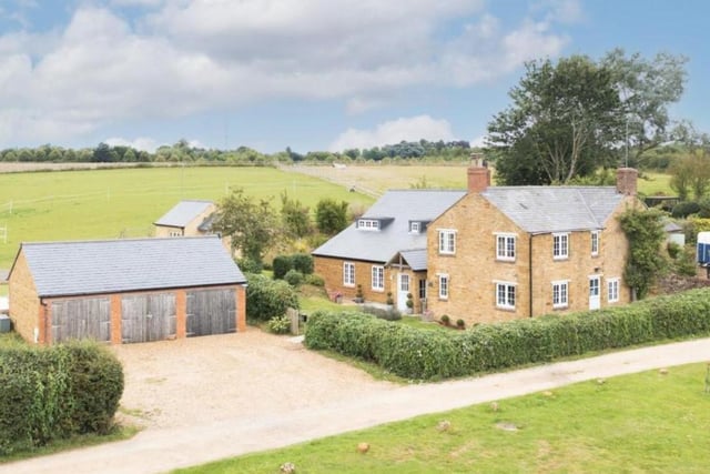 This home in Boughton is on the market for £1.35million and is being marketed by Oscar James in Northampton. It has five bedrooms, a cinema room and a stunning kitchen.