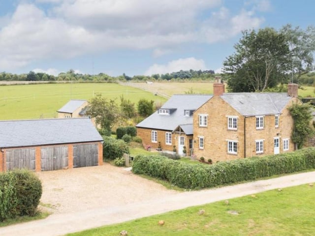 This home in Boughton is on the market for £1.35million and is being marketed by Oscar James in Northampton. It has five bedrooms, a cinema room and a stunning kitchen.