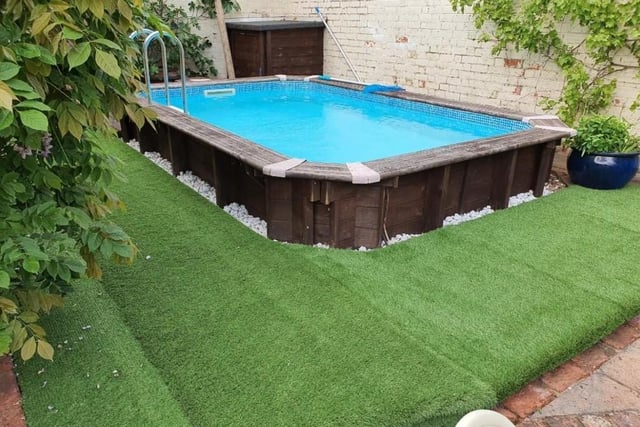 At the rear of the property in Wellingborough Road, the home has a heated outdoor swimming pool.
